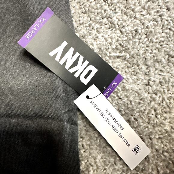 DKNY Gray Sleeveless Polo Shirt Soft Plus Size XXL Women's New with Tags - Picture 5 of 5